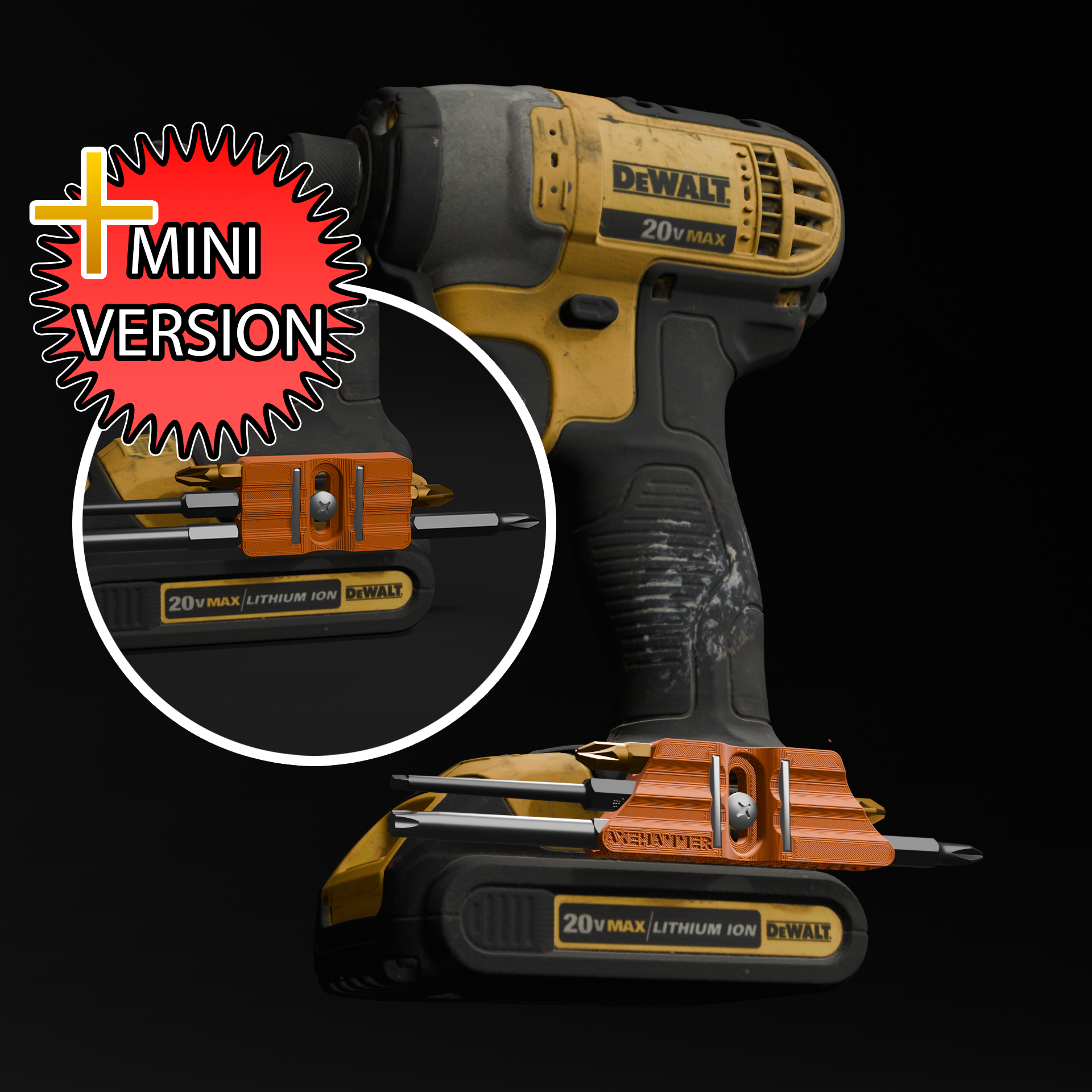 Universal cordless Impact Driver/Drill Bit Holder (Milwaukee, Makita, DeWalt, Bosch, Ryobi, Rigid, Festool)