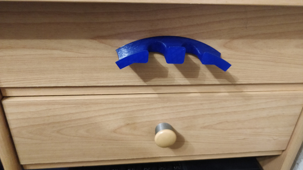 Headphone hanger drawer knob