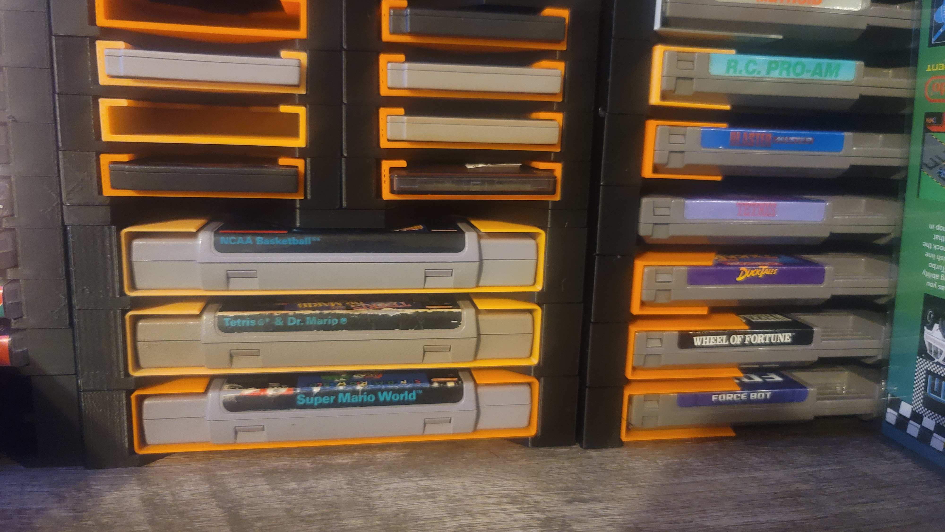 Stackable Super Nintendo Game Storage – Support-Free Print with Dust Covers