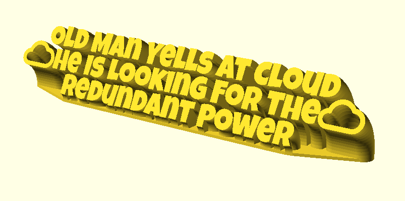Old Man Yells At Cloud He Is Looking For The Redundant Power 3D model by fuzzymakes