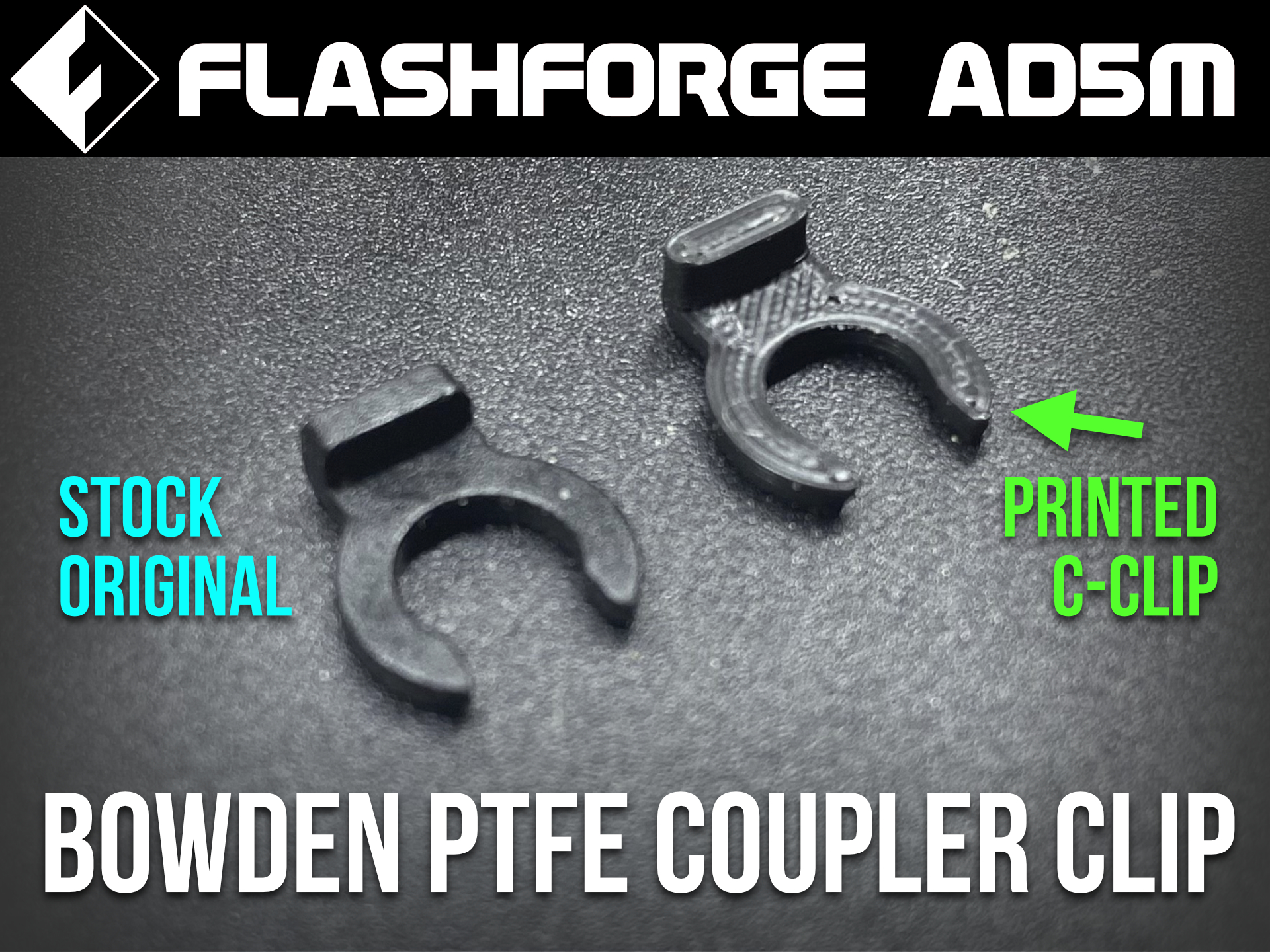 [Option 1 of 3] Flashforge Adventurer (AD5M) Runout Sensor - Bowden PTFE Coupler C-Clip