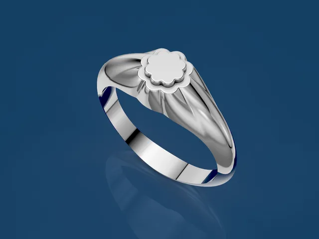 flower top signet ring