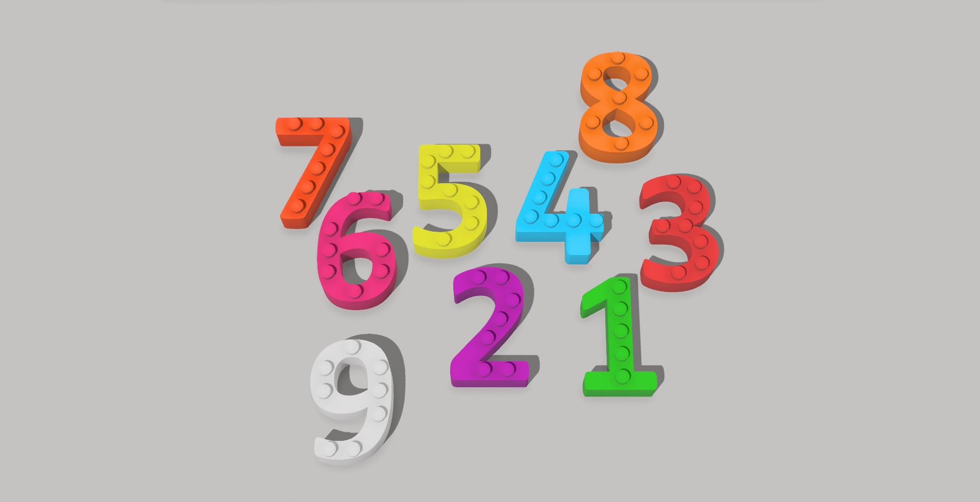 Lego Numbers – The First-Ever 3D Printable Number Bricks (1-9)
