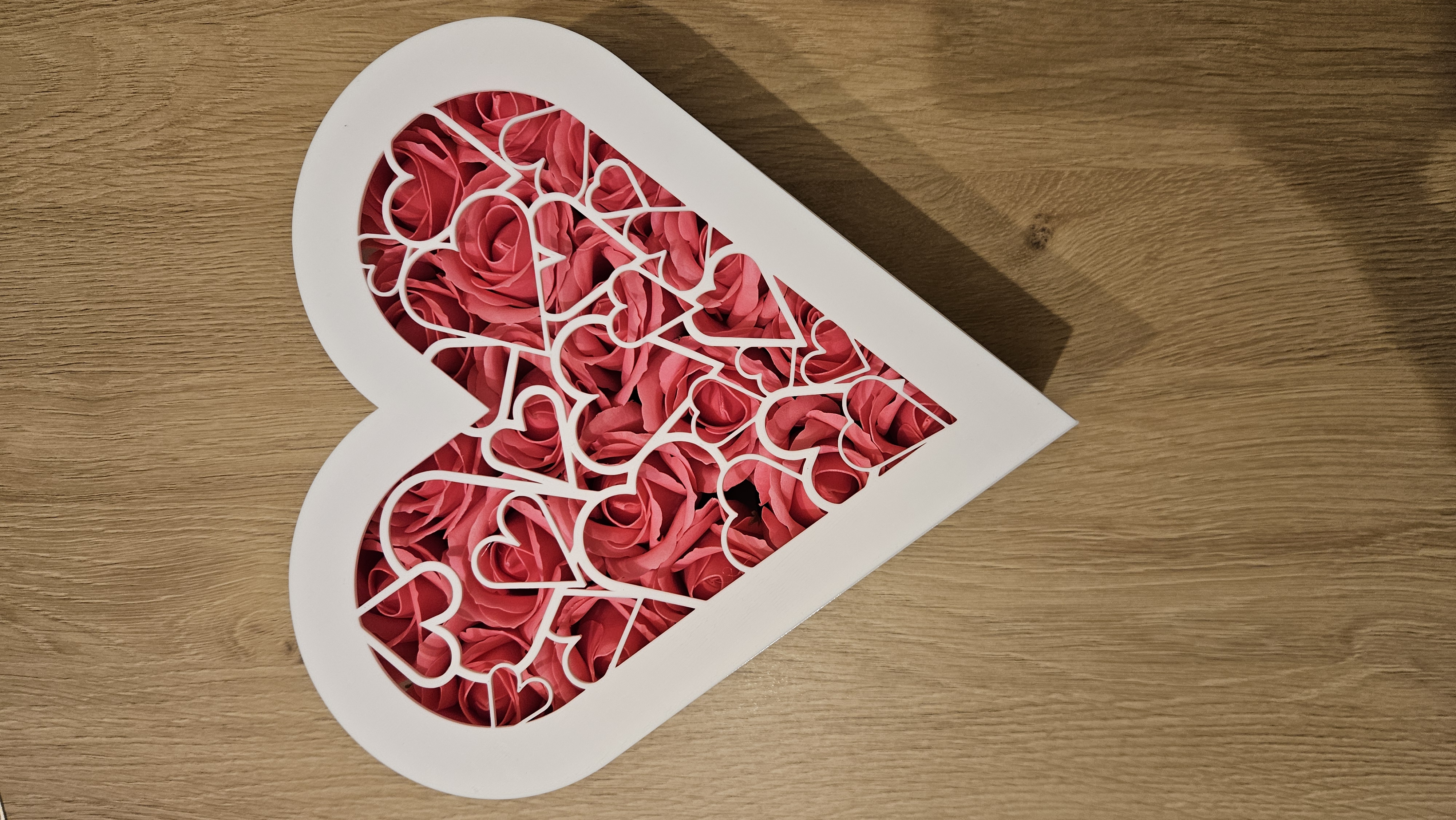 Heart gifts box with lid, from 10mm to 150mm of height