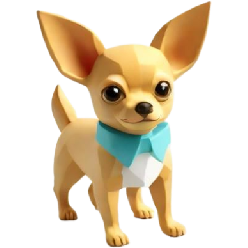 Dog Chihuahua Model Low Poly