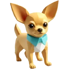 Dog Chihuahua Model Low Poly