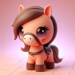 Baby Horse Pony Clay character kawaii 3D Model