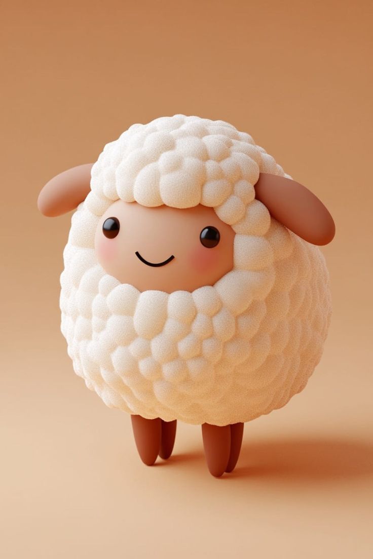 Baby Sheep Clay character kawaii 3D Model