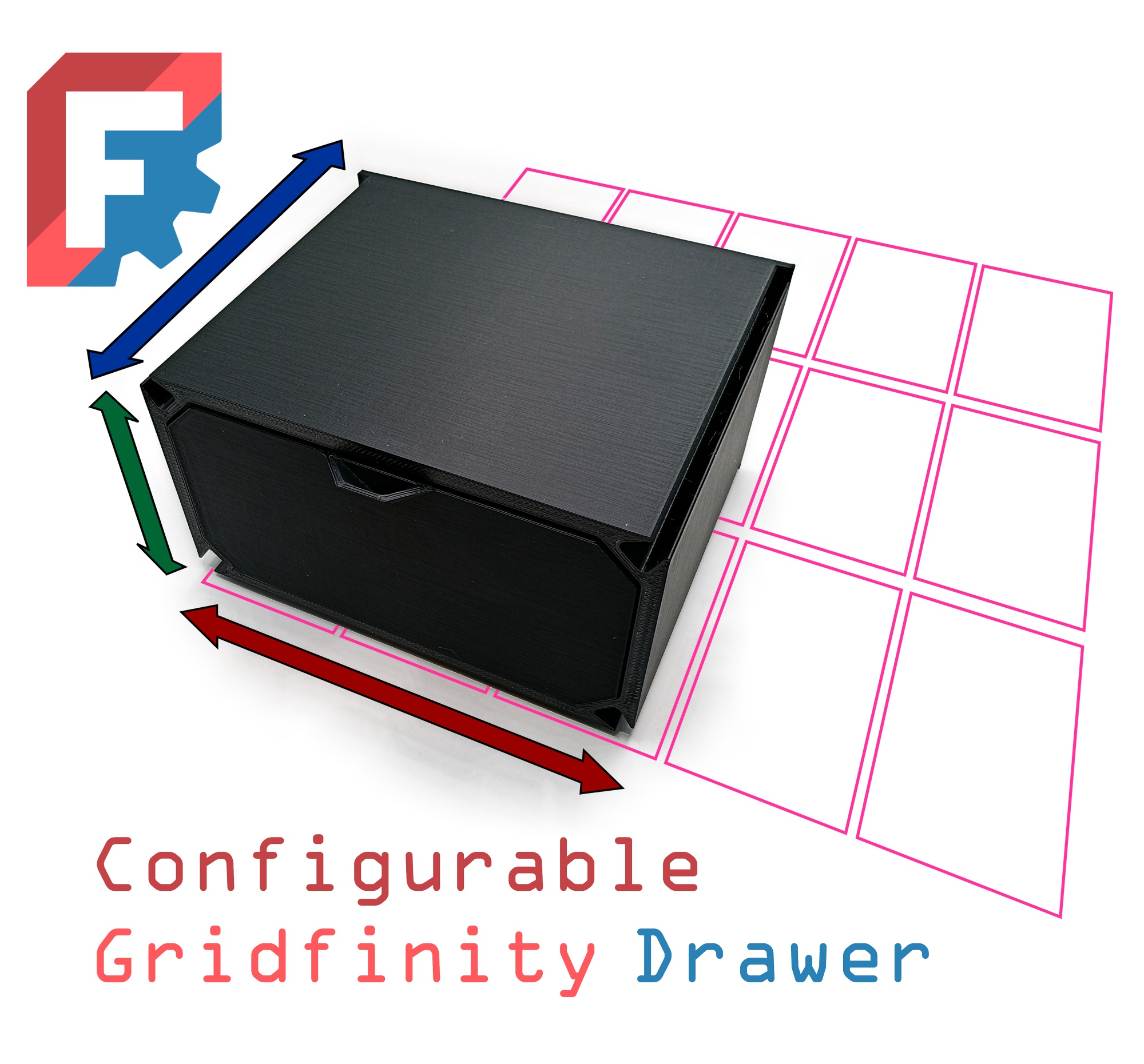 Gridfinity Modular Endstop Drawers - FreeCAD Configurable Sizes!