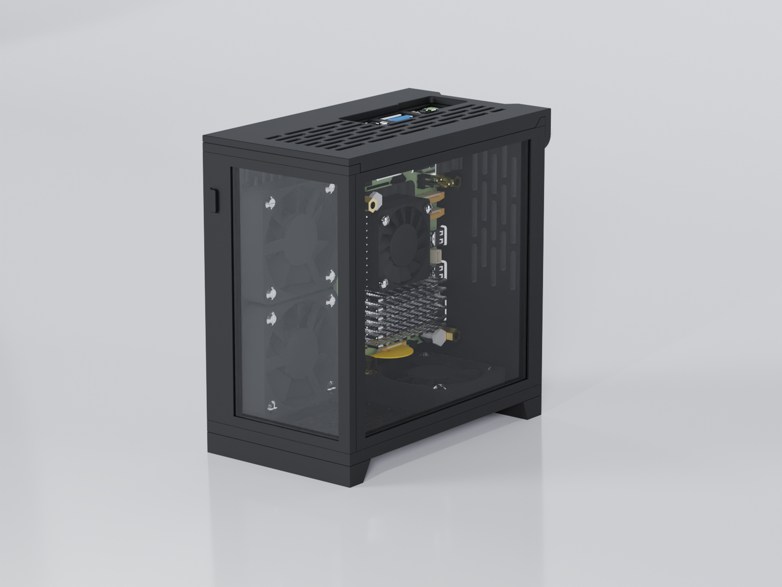 Raspberry Pi 5 PC Case, Acrylic Pannels, NVME Support