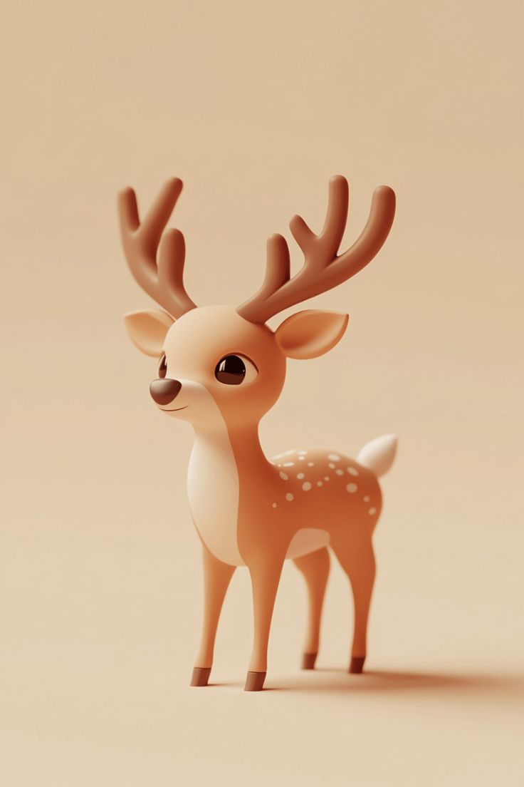 Baby Deer Clay character kawaii 3D Model