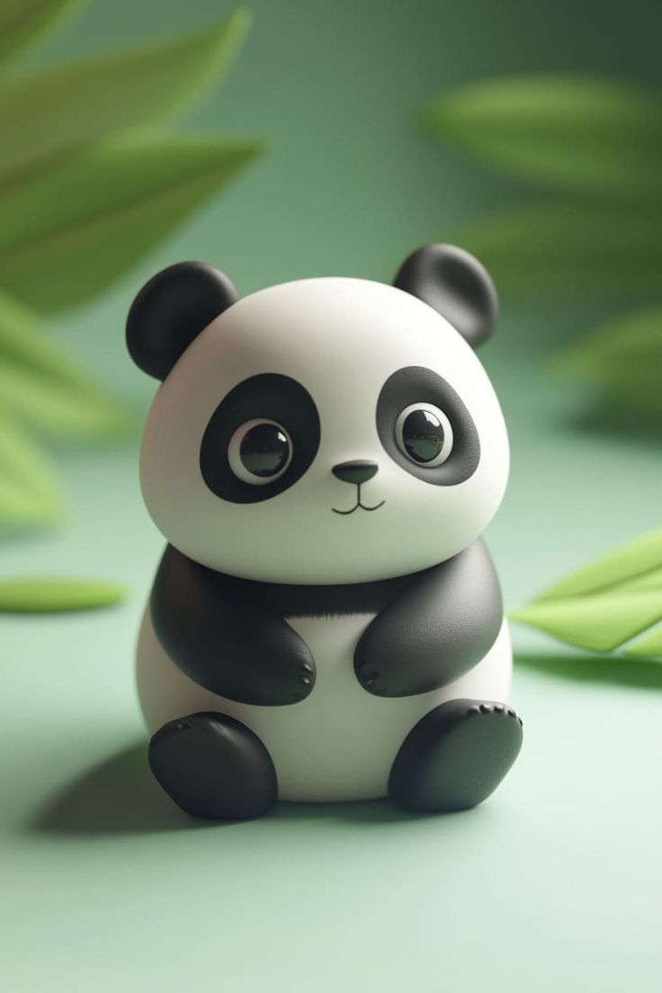 Baby Panda Clay character kawaii 3D Model
