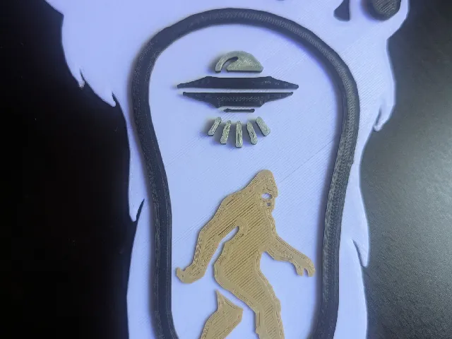 Abducted Bigfoot \ Sasquatch Footprint Multi Color Single Extruder