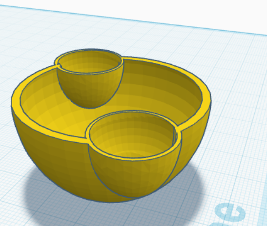 chip bowl with cup for sauce/snack bowl