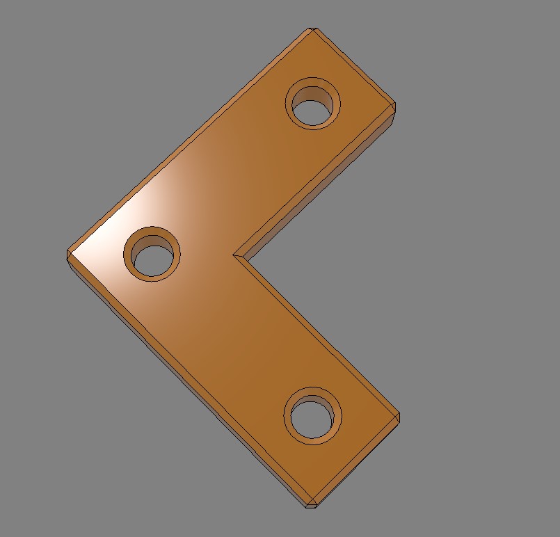 Miniatura 3 do modelo 3D Flat Angle L Bracket with Holes
