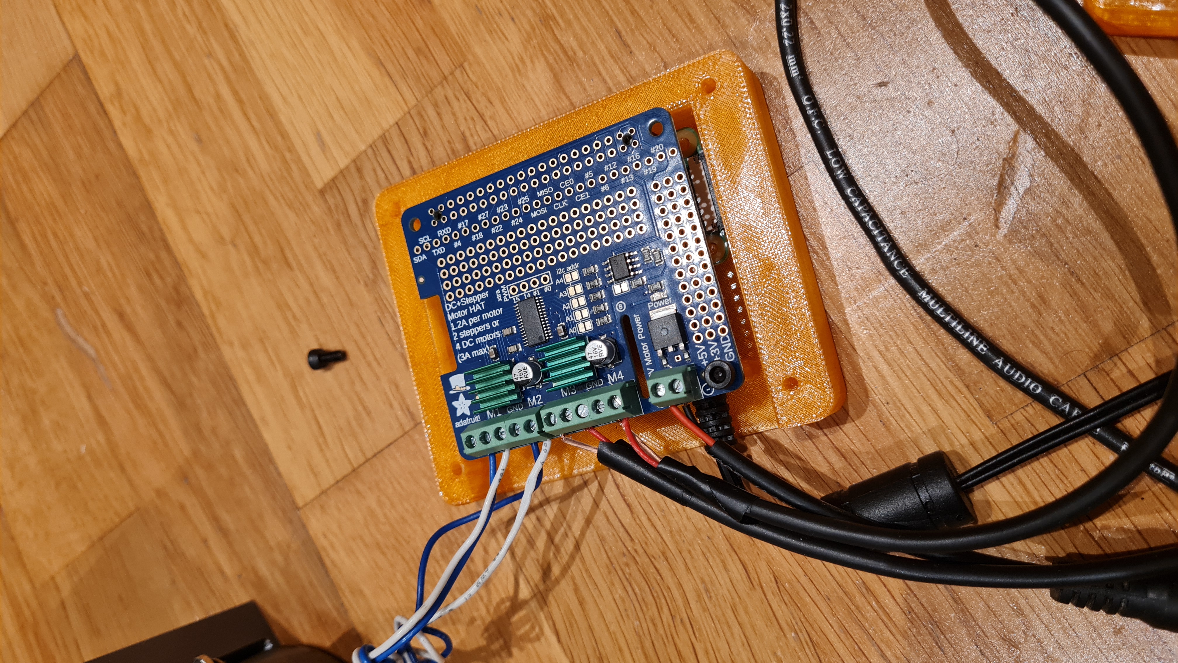 Casing for Raspberry Pi Zero 2W with Adafruit Stepper Motor Hat
