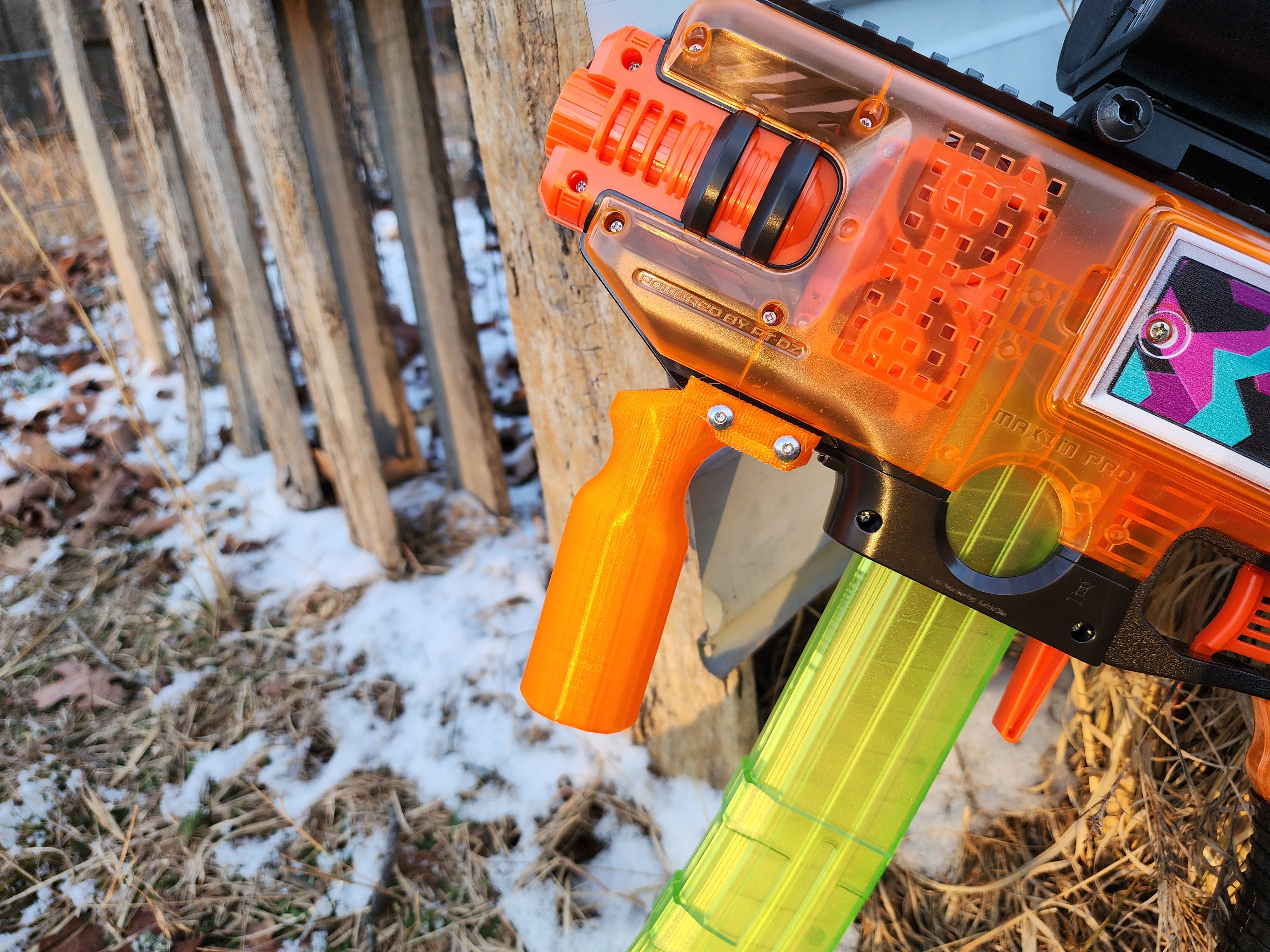Nearly Vertical Fore Grip for picatinny rail