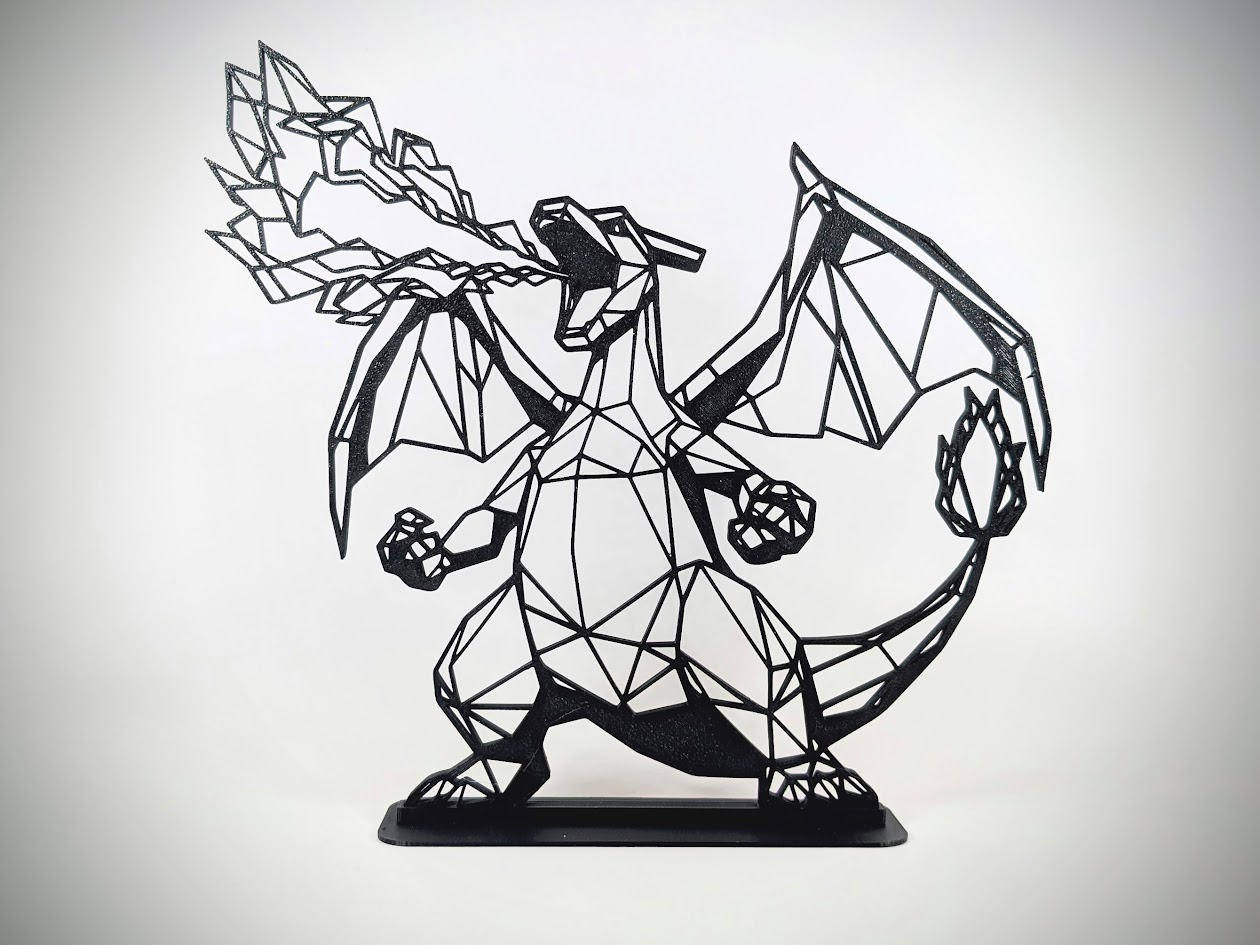 Geometric Low Poly Flamethrower Charizard