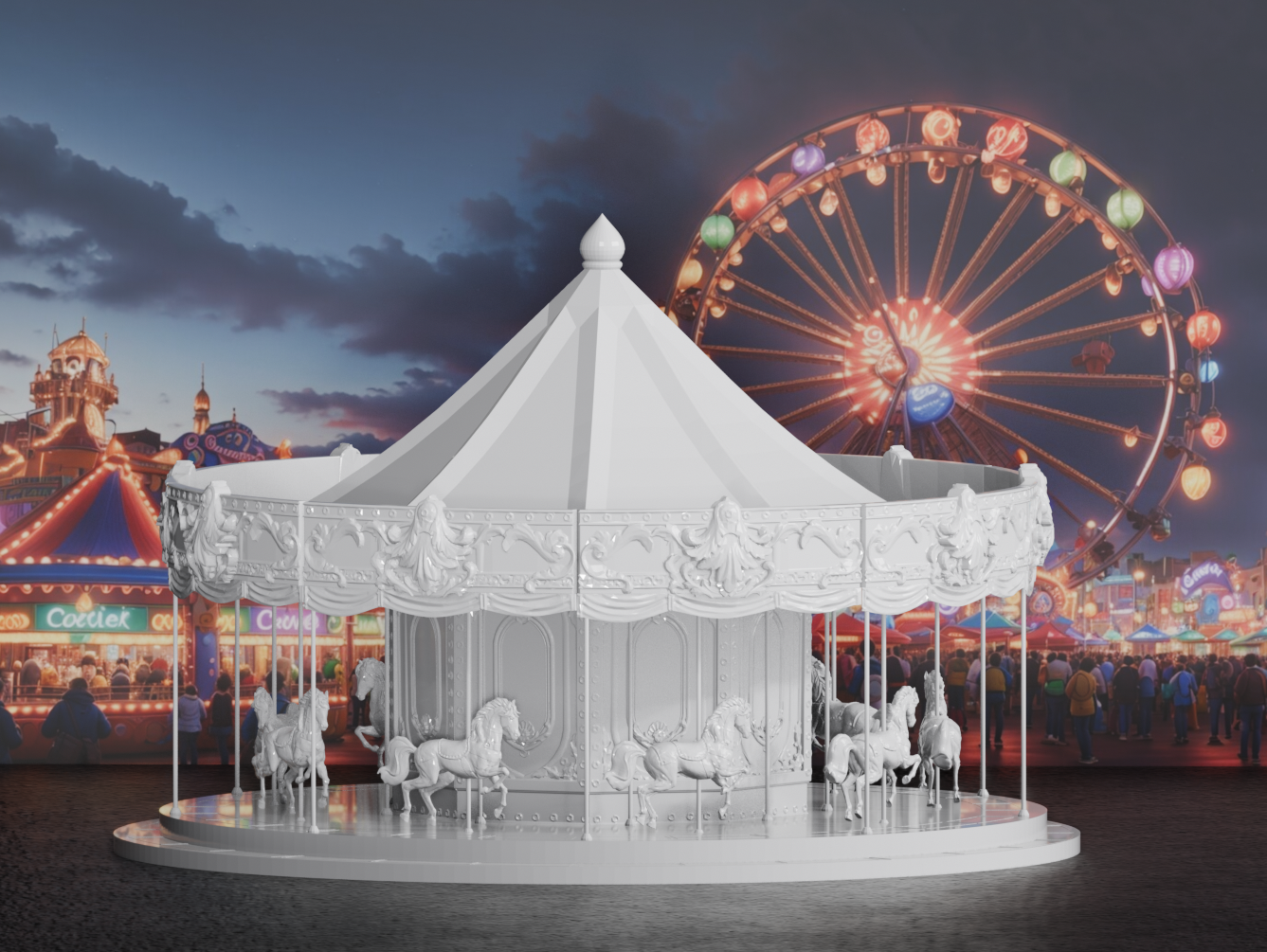 Horse Carousel at the Carnival