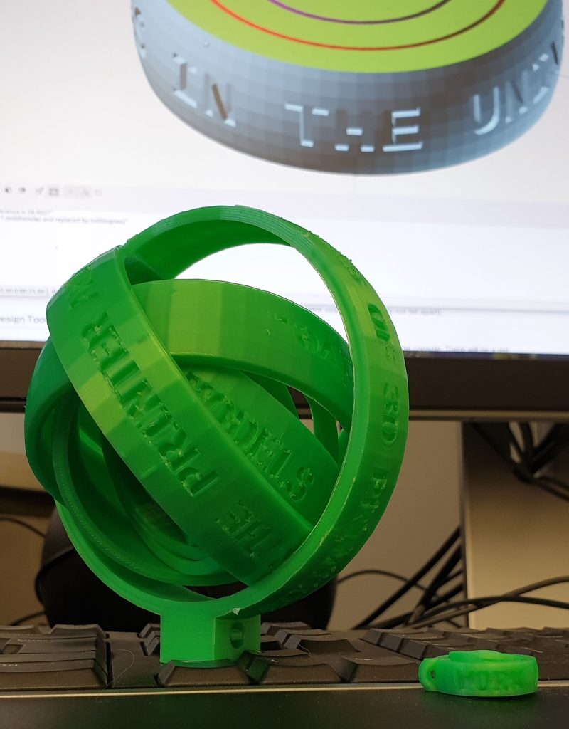 Rotating rings keychain by DanielKSchneider Download free STL model