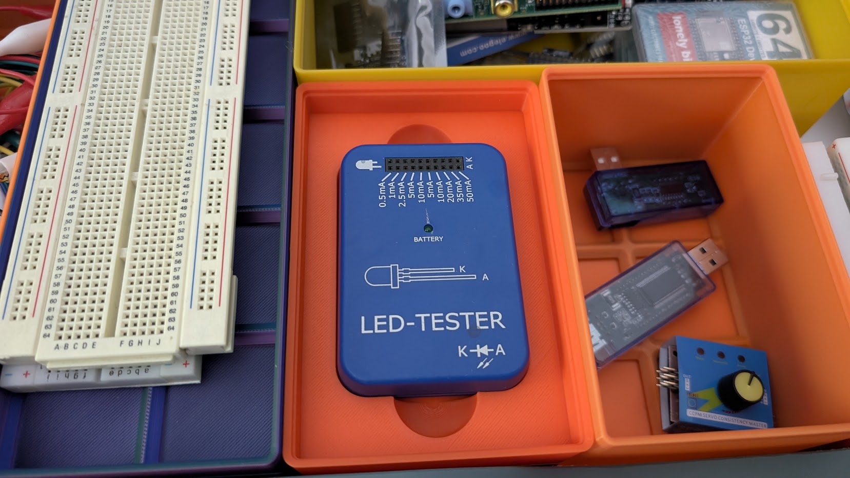 Gridfinity LED Tester Holder