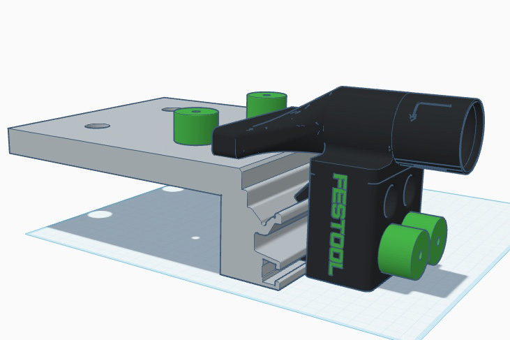 Clip-on dust extraction for Festool MFT/3 Multifunction Table
