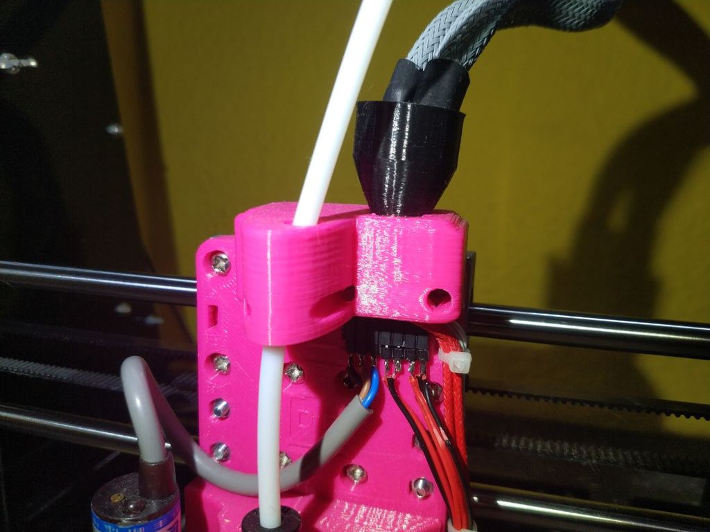 Funnel mount and bowden tube guide for Anet A8 e3d v6 Bowden Print Carriage Redux by dldesign