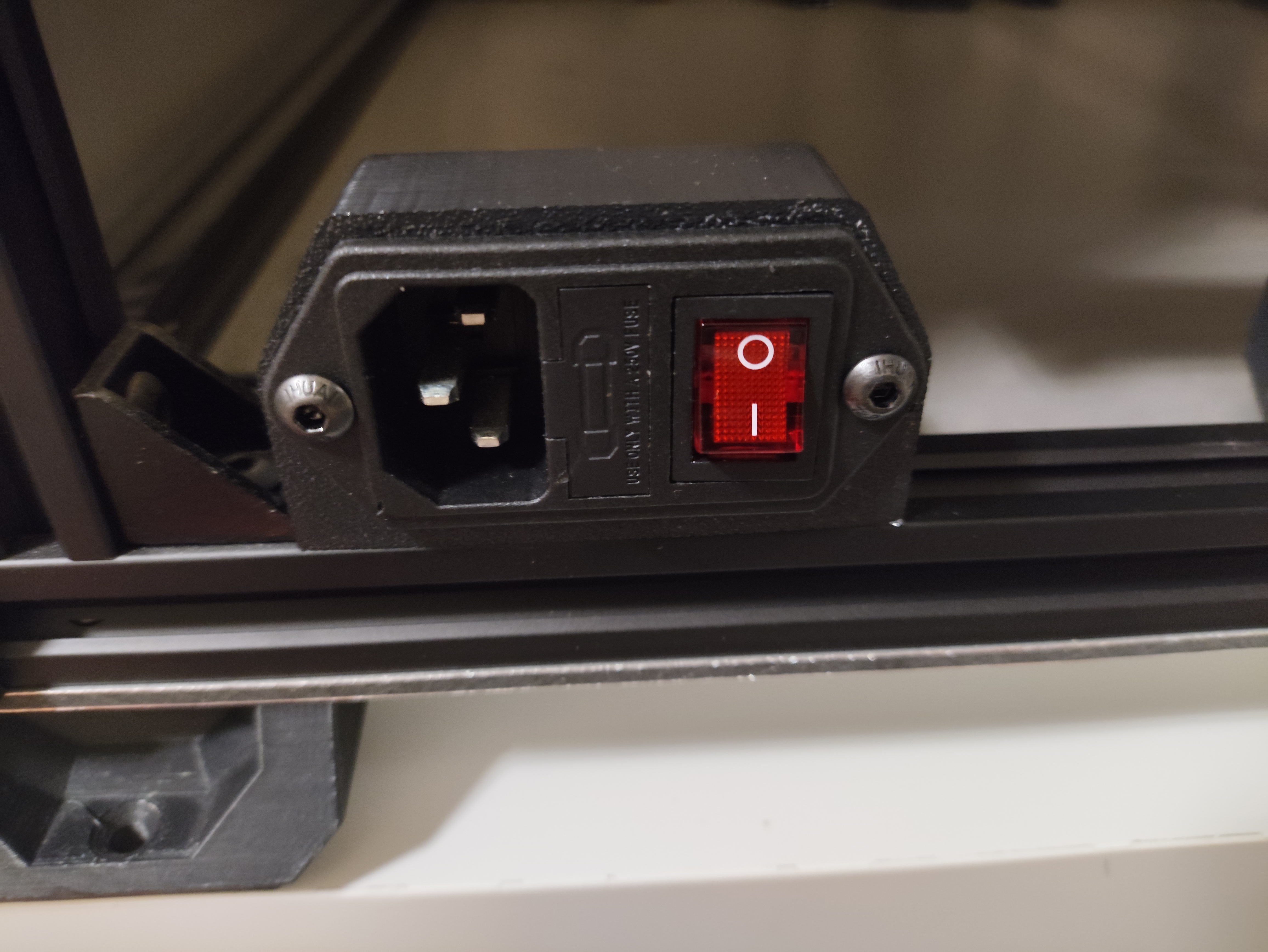 Tronxy X5SA PSU EC13 socket with switch holder for 2020 extrusion profile