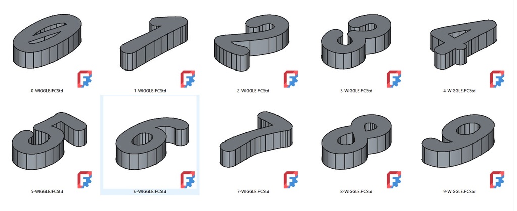 Numbers font Wiggle Curves