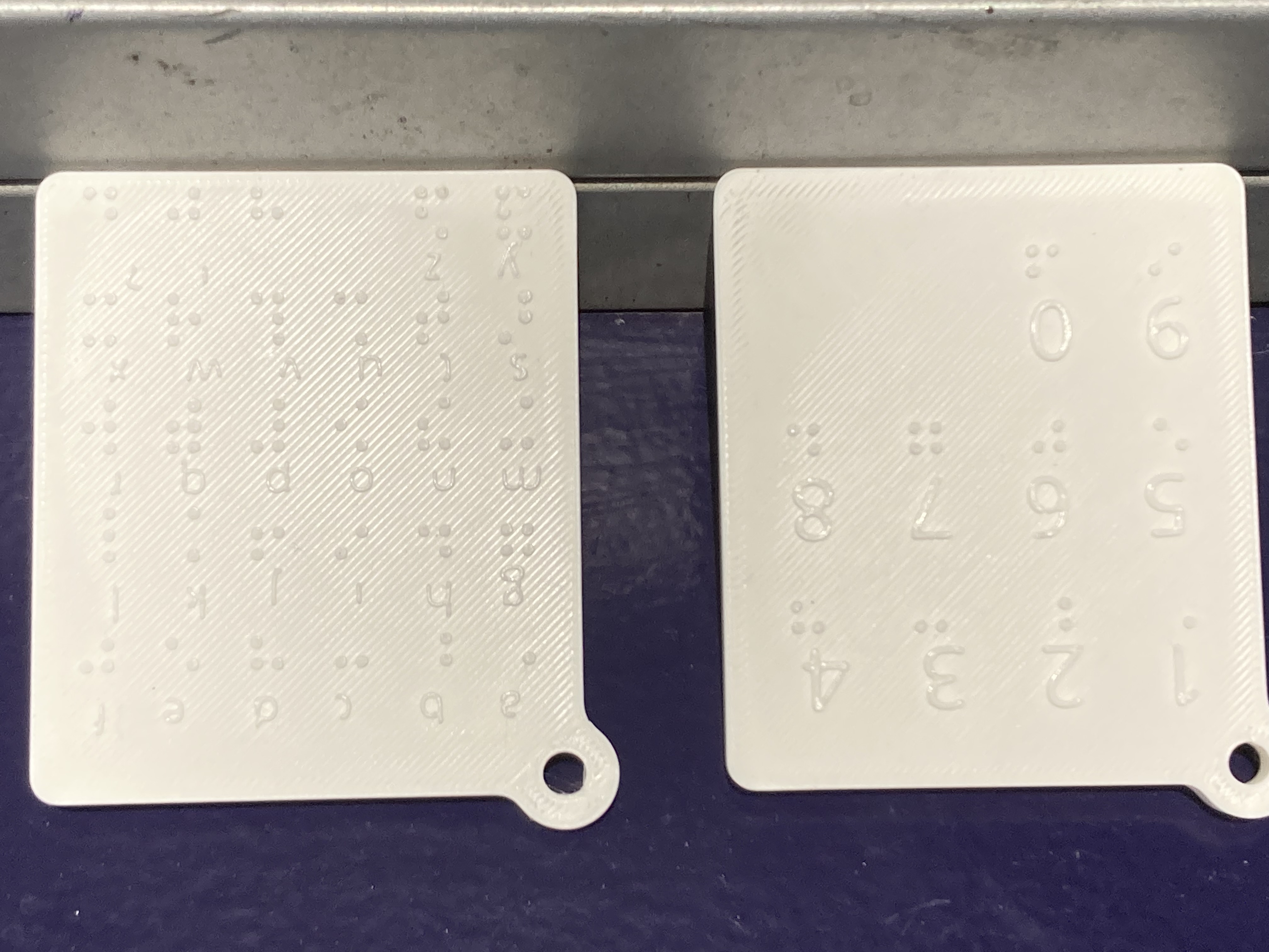 Portable Braille numbers and letters guide