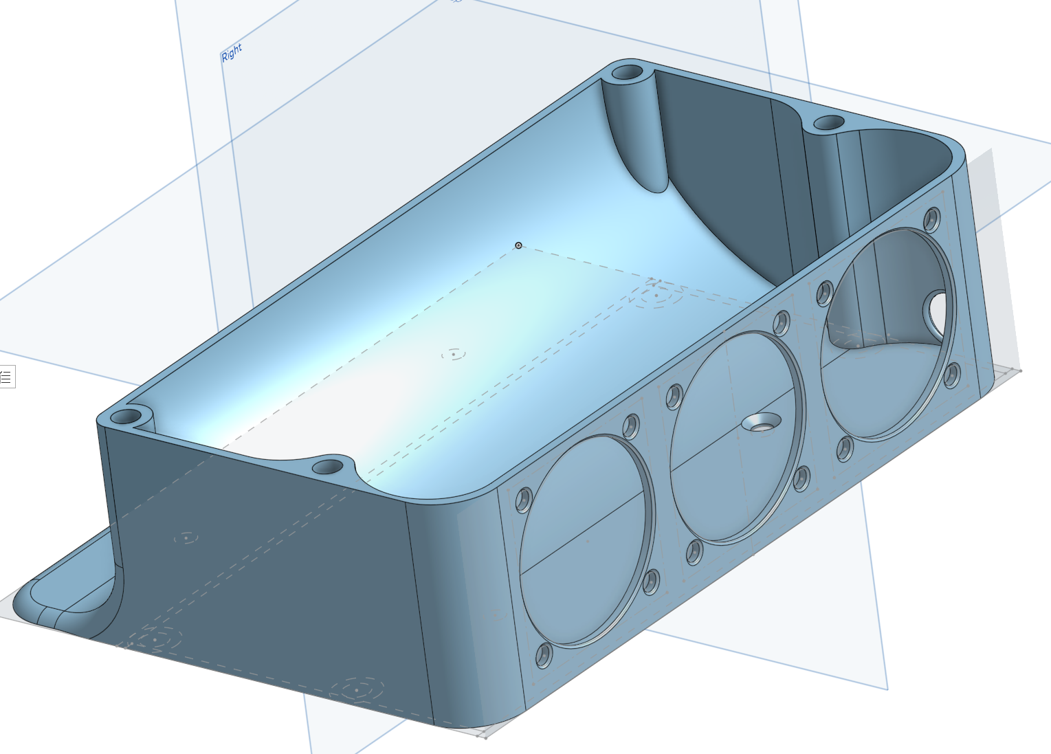 MS-01 /MS-A1 Topside Wallmount with 3x 40x20 Fans