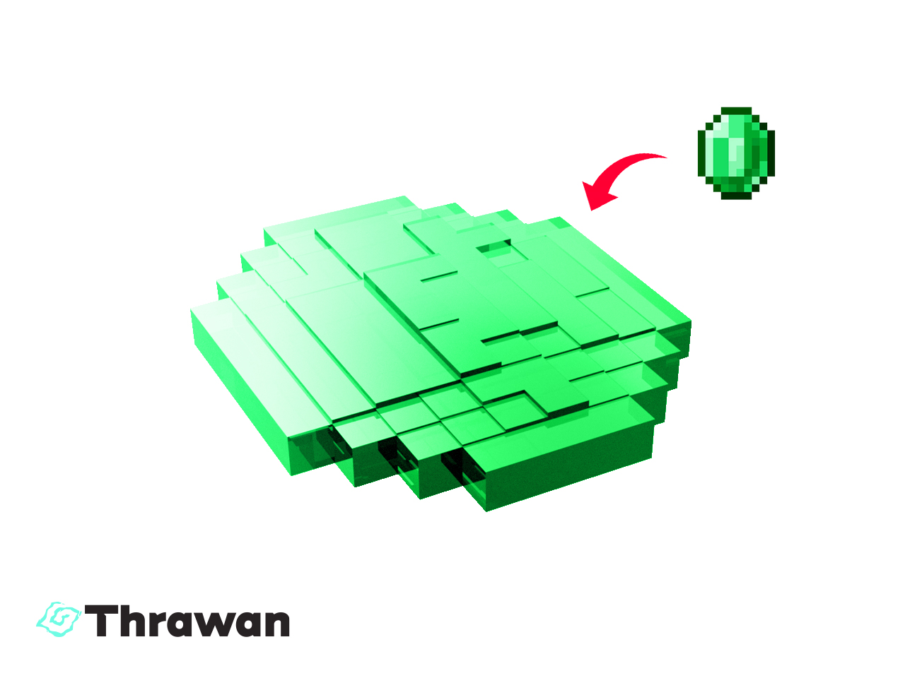 Miniatura 3 do modelo 3D Minecraft Emerald
