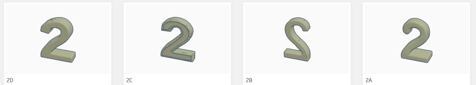 Four variants of 3D number 2