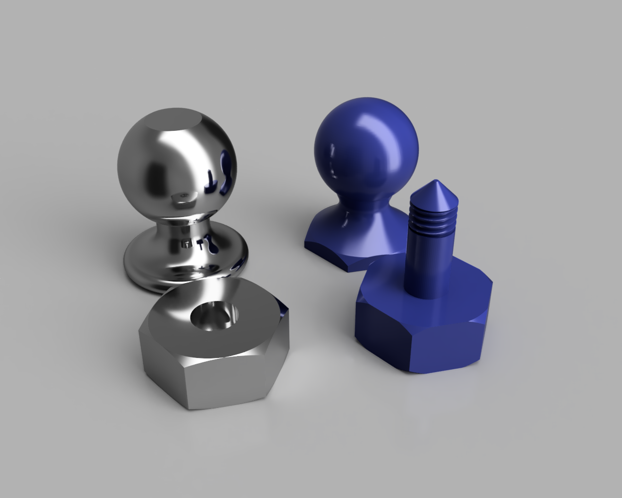 Tiny Ball Joint and Nut For Pressed Inserts