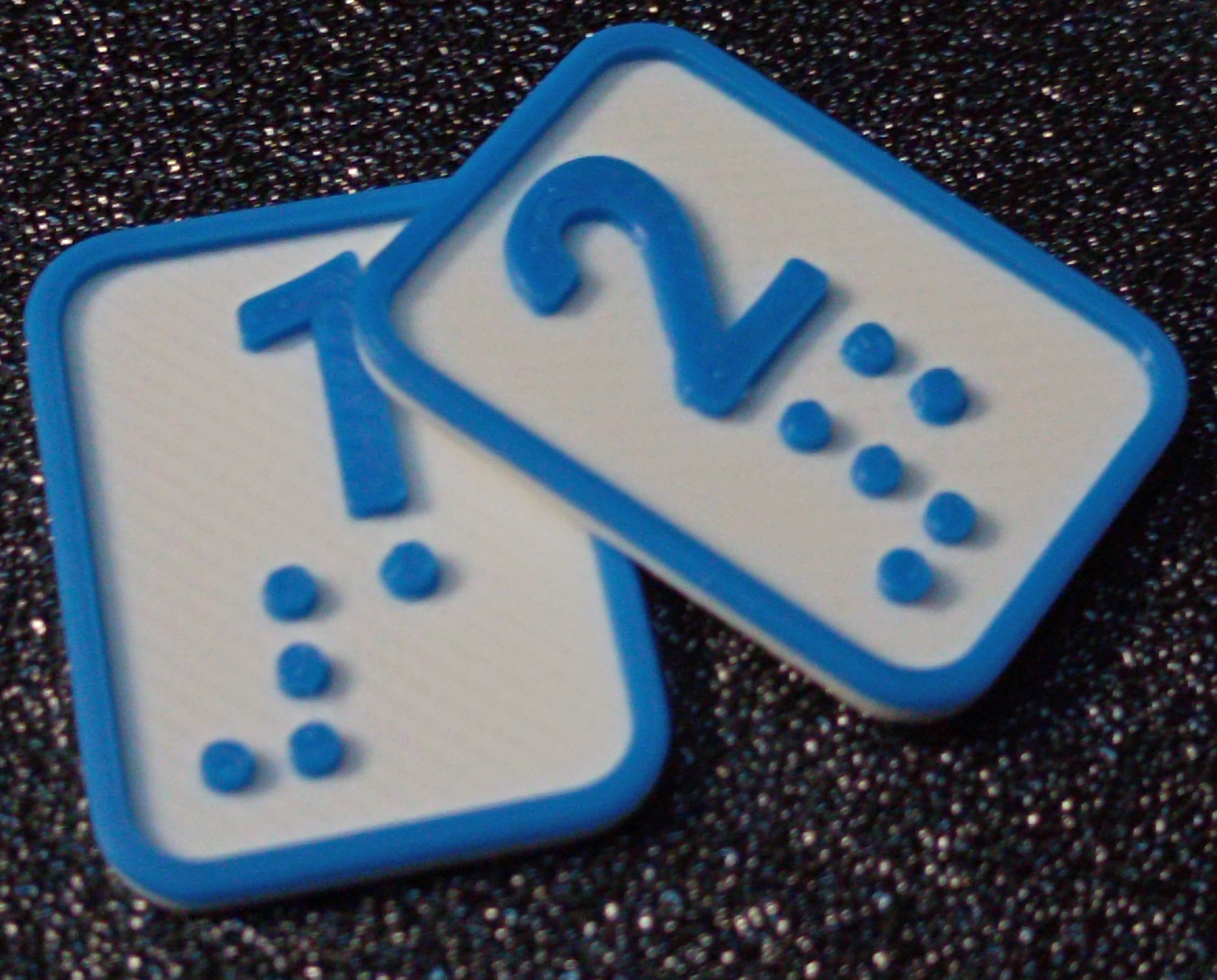 Braille number tiles 0-9