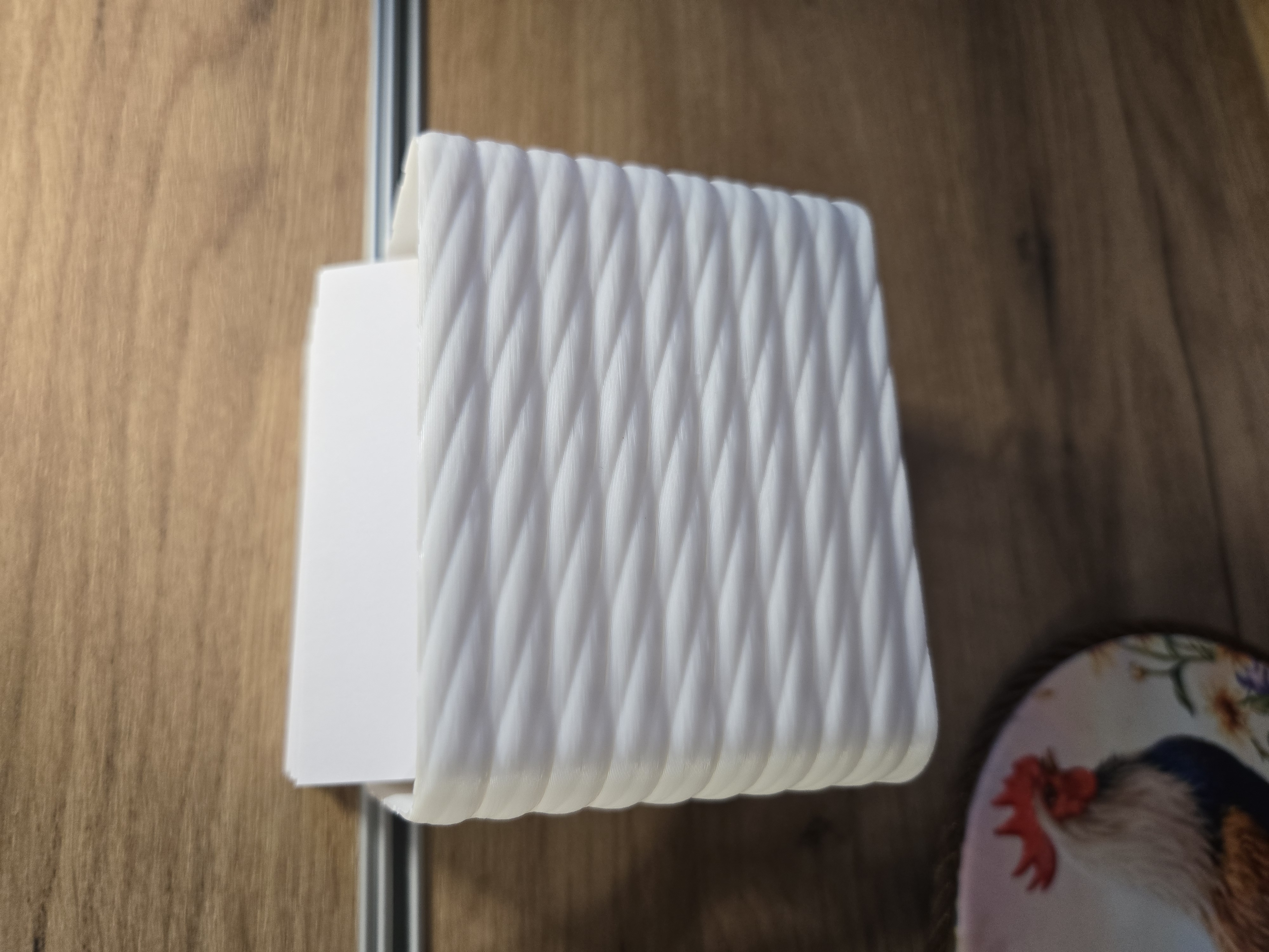 Basket notepad holder for kitchen with gutter