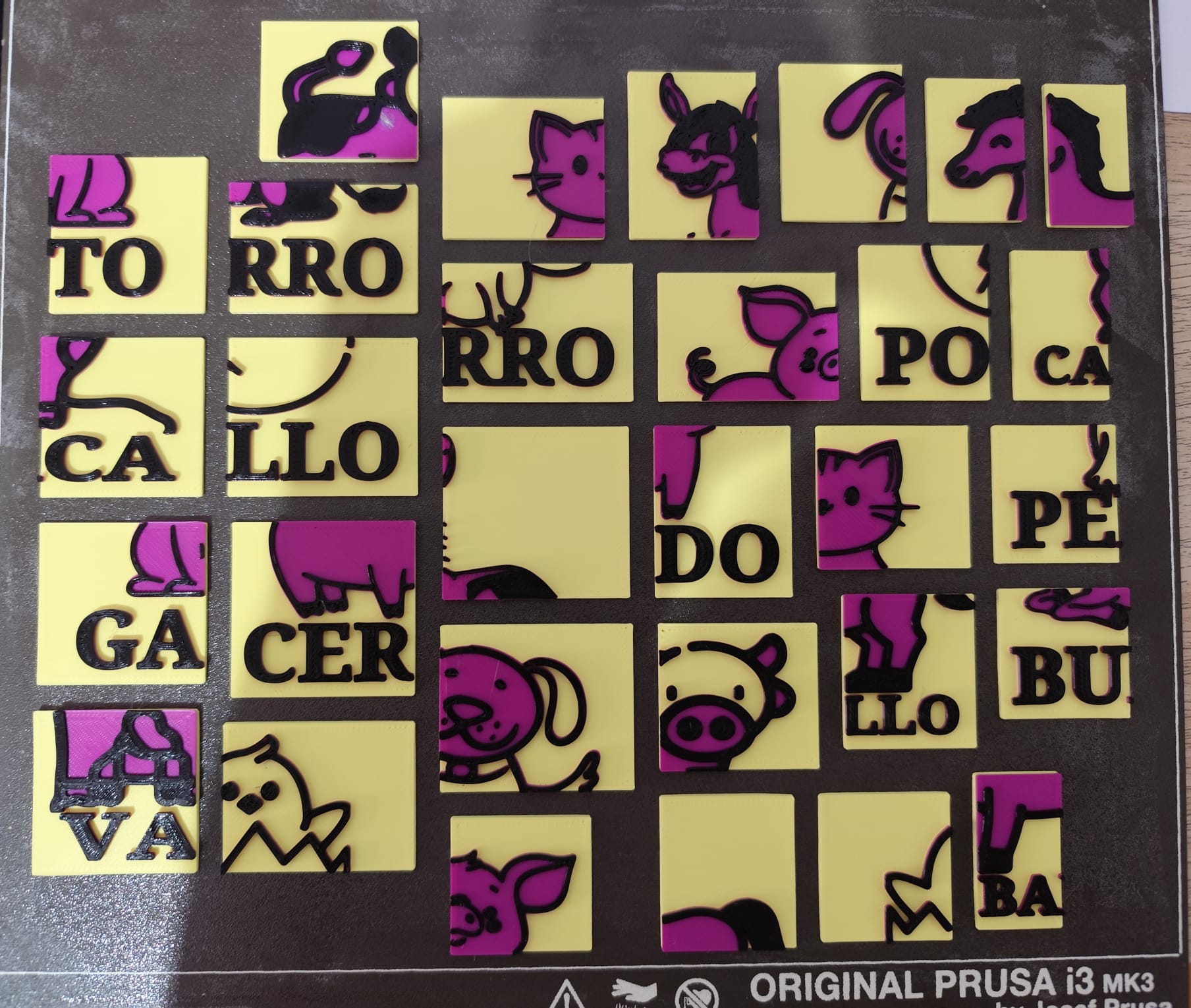 Fichas y puzzles animales de la granja