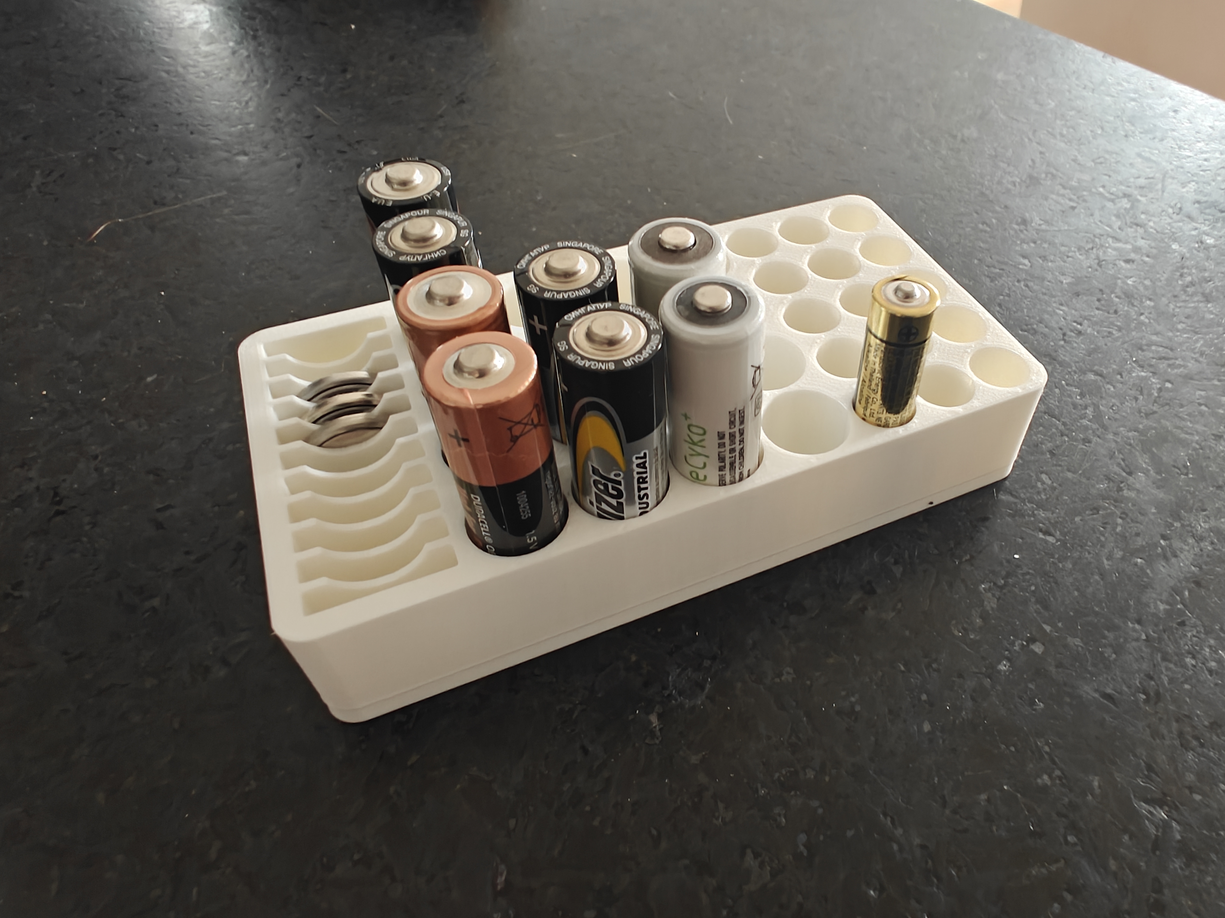 Battery Holder - no 9v - double CR3032 capacity - easier to grab CR3032 - slimmer bottom (4mm)