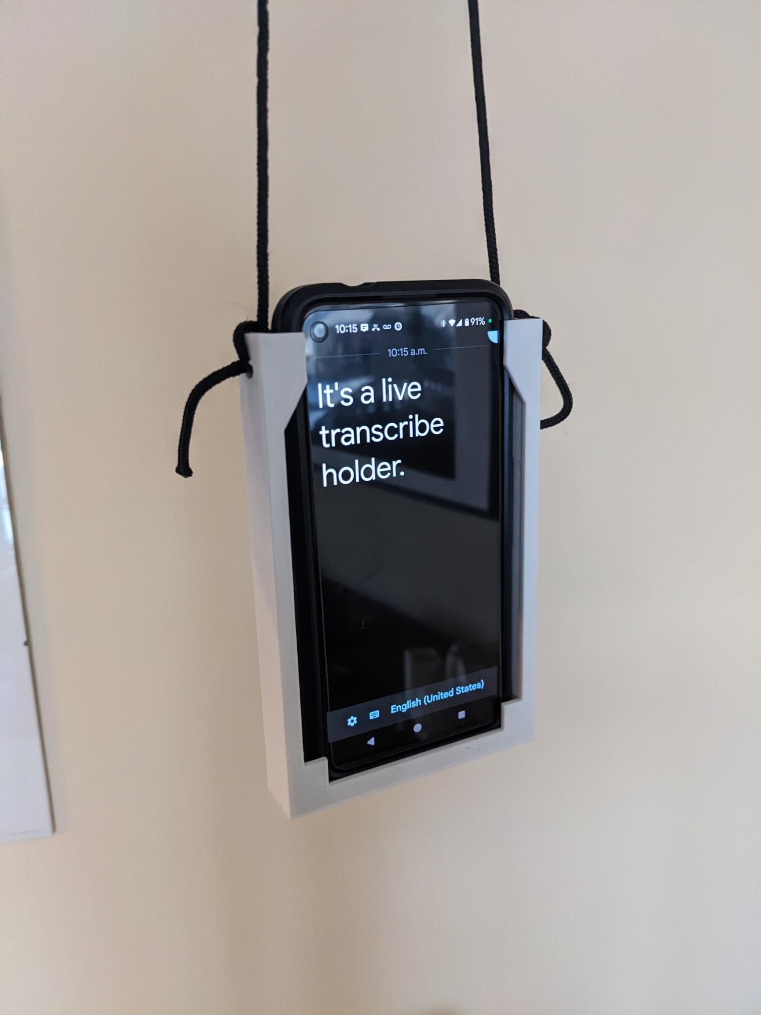 Mobile Holster for Live Transcribe