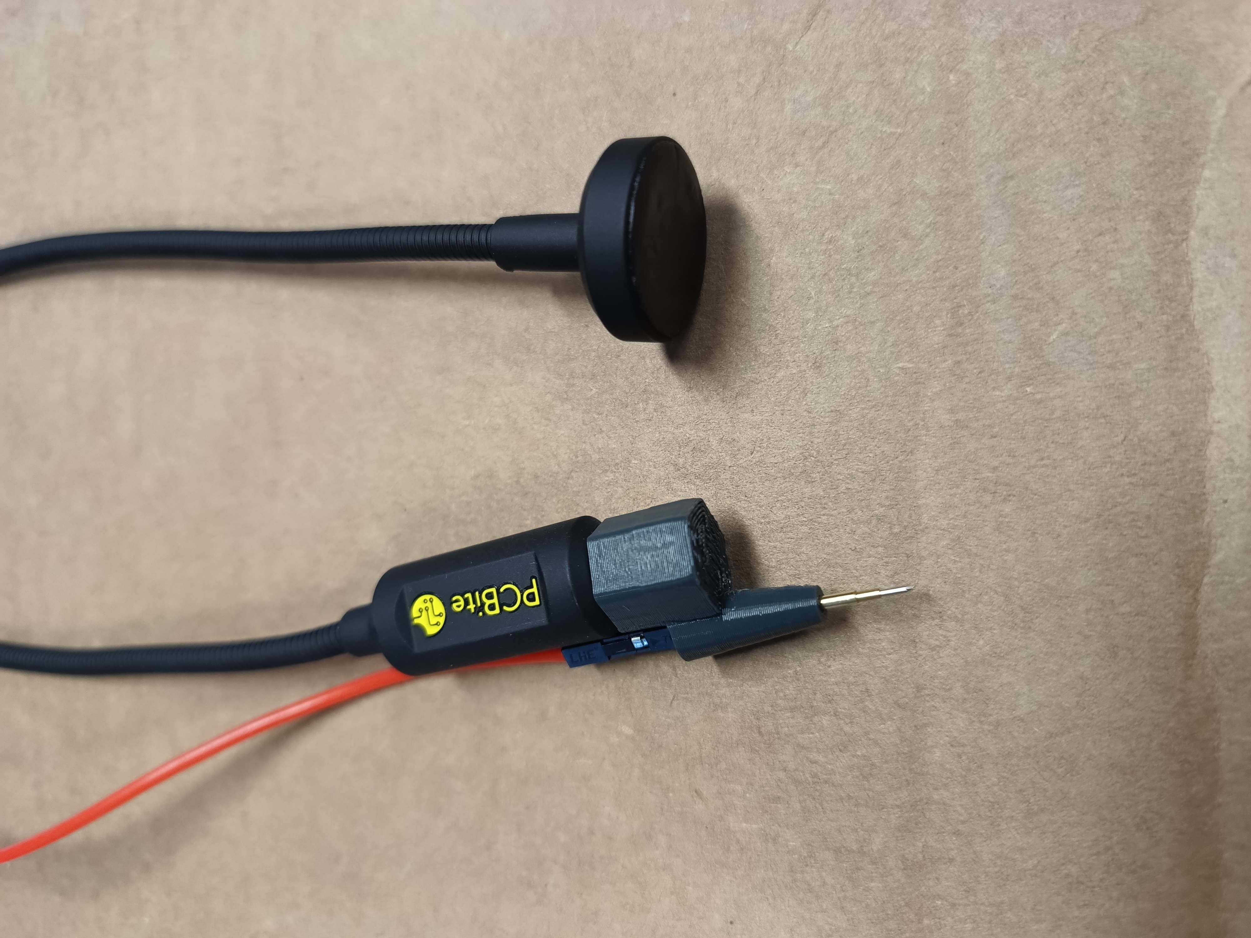 3D tištěná PCBite sonda na DPS / 3D printed PCBite testing probe for PCB