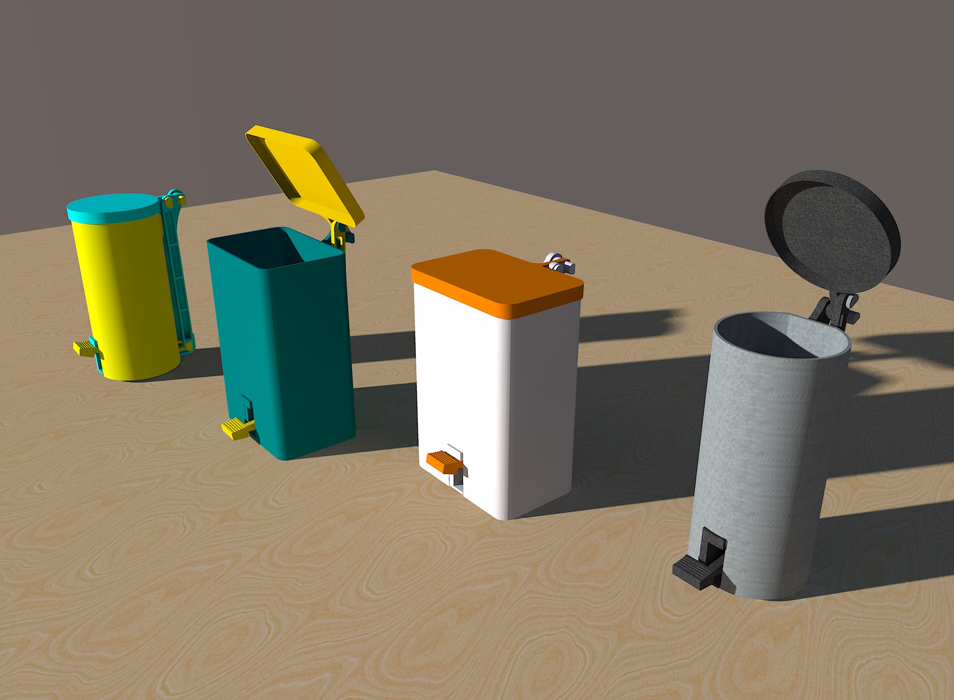 Pedal trash can | waste bin | storage - fully printable | scalable