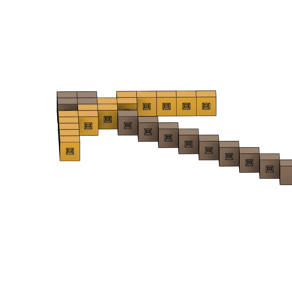 Miniatura 4 do modelo 3D Minecraft Gold Pickaxe