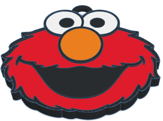 Red Monster Says A Me Elmo Sesame Street Keychain