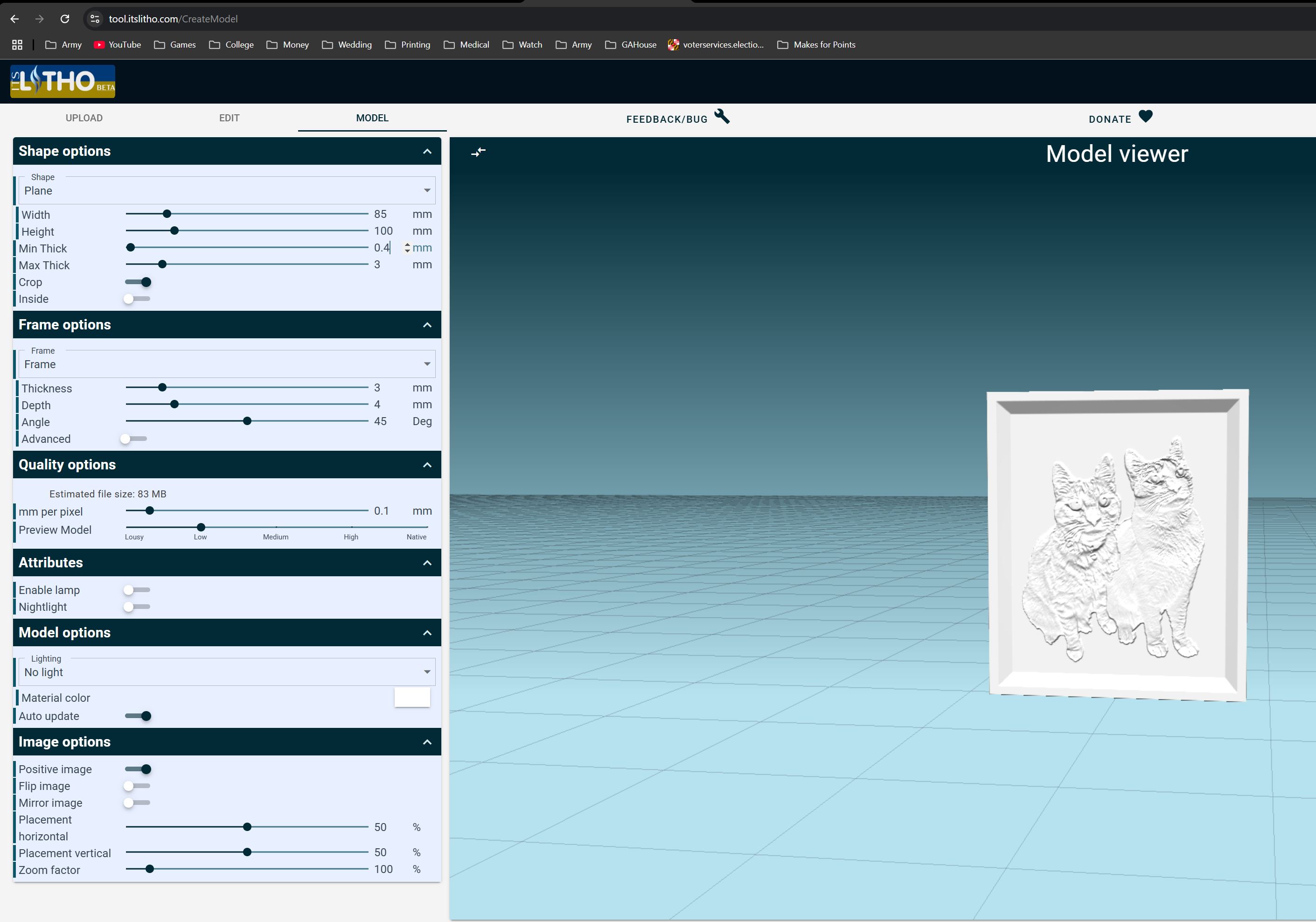 Miniatura 4 do modelo 3D Lithophane Light Box CUSTOMIZABLE