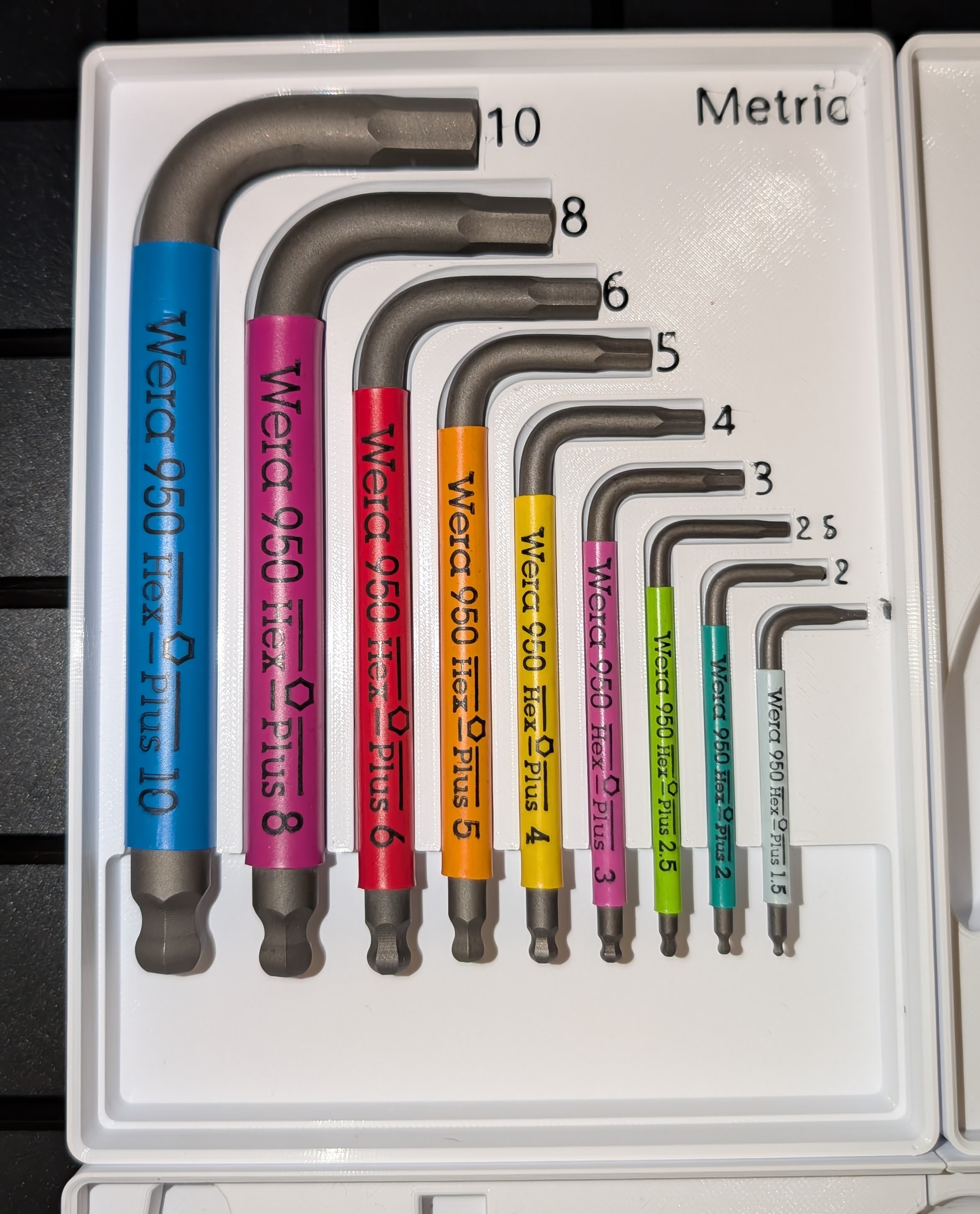 Wera Hex Wrench Metric Gridfinity (short, single or multi color)