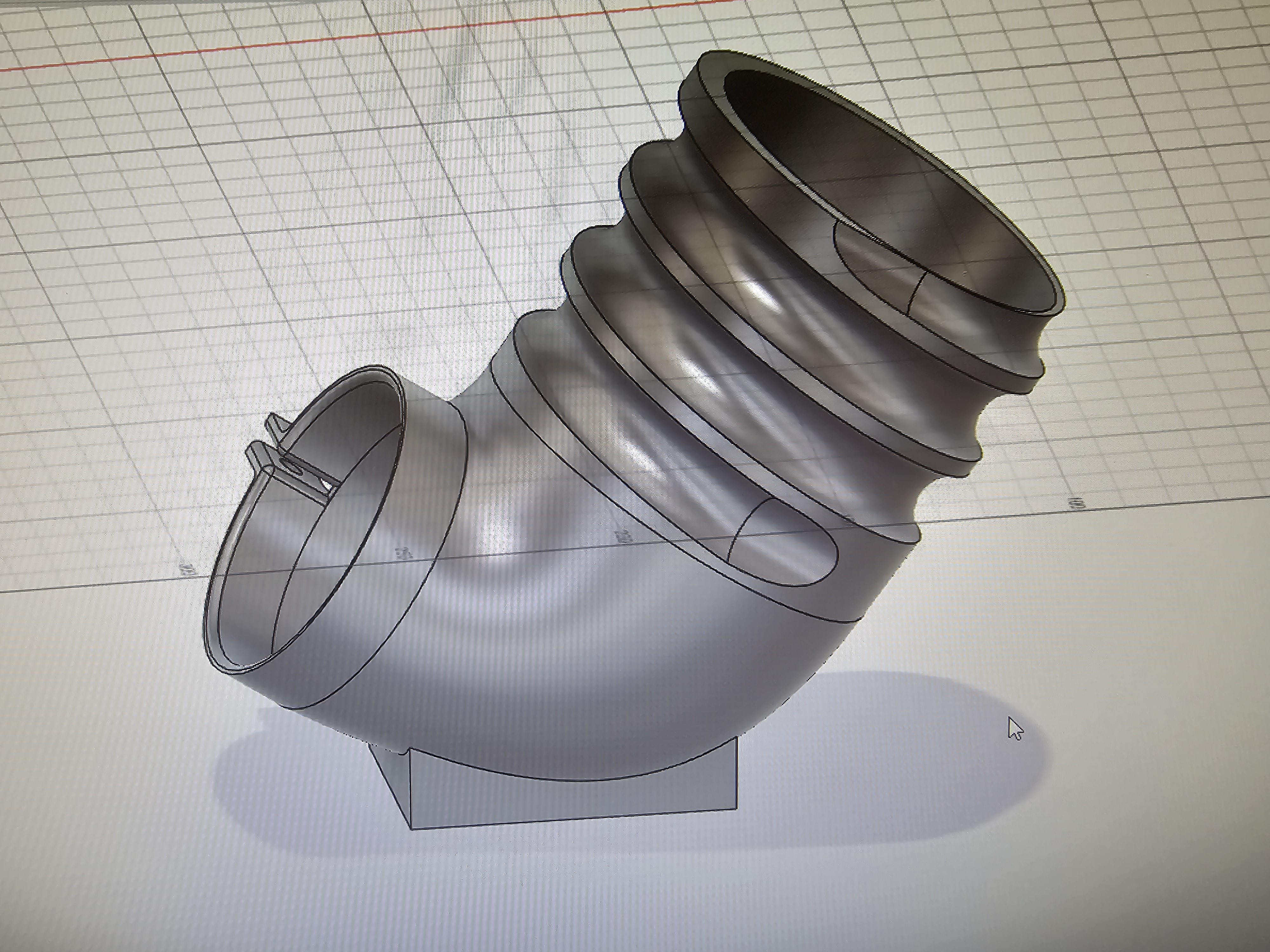 xTool P2S venthose 90 degree to 100mm hose adapter