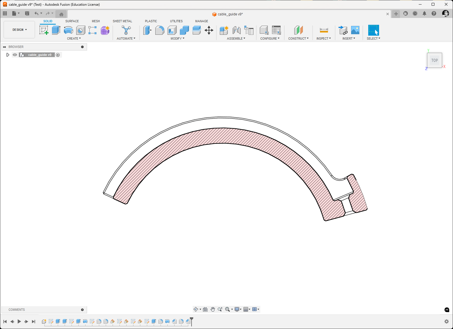 Miniatura 4 do modelo 3D Bottom bracket cable guide (40 mm)