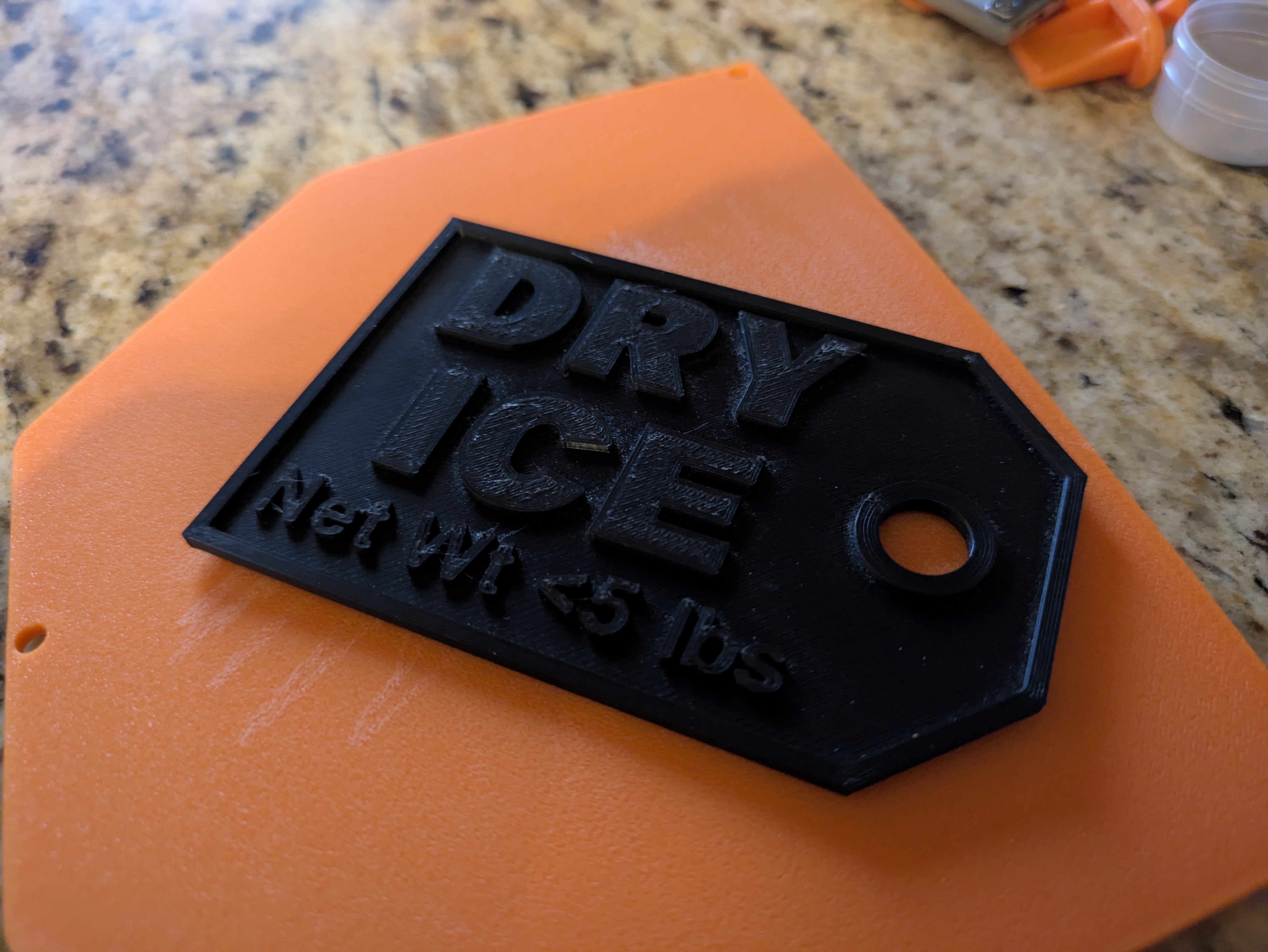 FAA compliant Dry Ice luggage tag