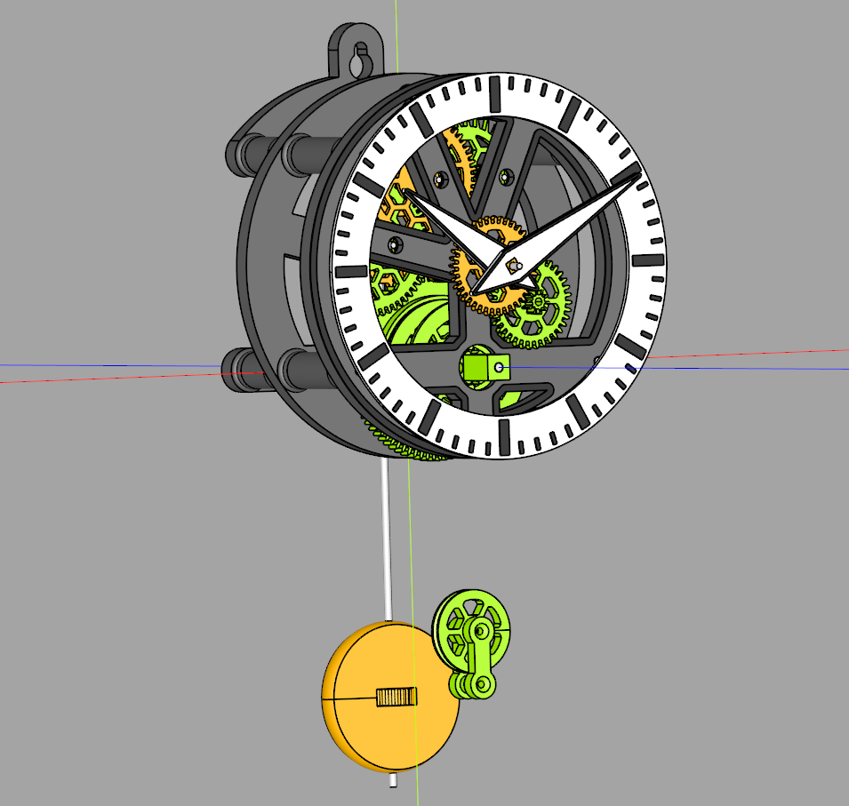 Miniatura 2 do modelo 3D Small Eight Day Pendulum Clock