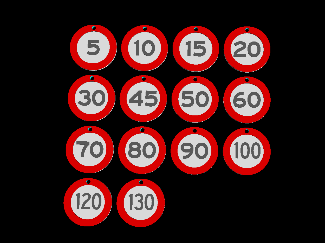 Dutch speed limit sign keychains / snelheidsborden sleutelhangers (Filament swap)